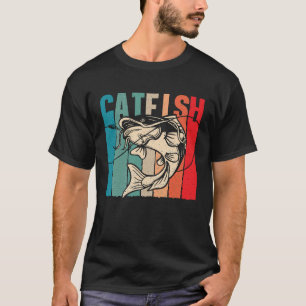 Catfish Retro Catfishing Freshwater Fishing Fisher T-Shirt