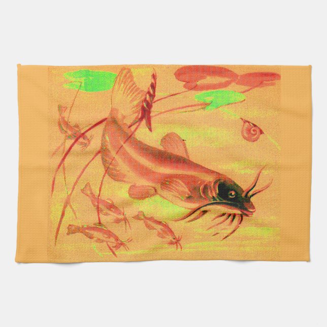 catfish tea towel (Horizontal)