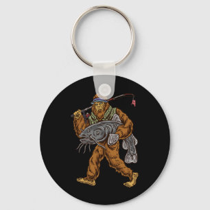 Catfishing Bigfoot Hunting Catfishermen  Key Ring