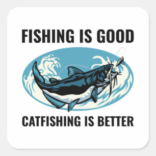 Catfishing Catfish Fishing Fisherman Fish Square Sticker