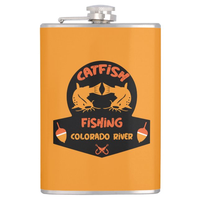 Catfishing Colorado River Hip Flask (Front)