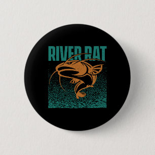 Catfishing Freshwater River Rat - Catfish Fishing  6 Cm Round Badge