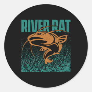 Catfishing Freshwater River Rat - Catfish Fishing Classic Round Sticker