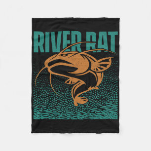 Catfishing Freshwater River Rat - Catfish Fishing Fleece Blanket