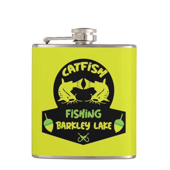 Catfishing Lake Barkley Kentucky Hip Flask (Front)