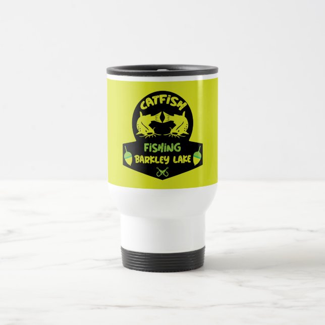 Catfishing Lake Barkley Kentucky Travel Mug (Center)