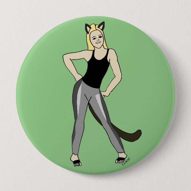 catgirl   10 cm round badge (Front)