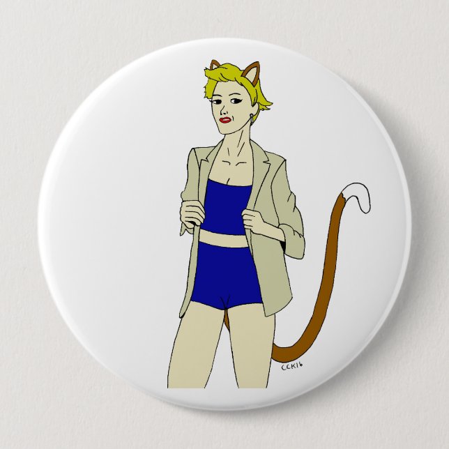 catgirl   10 cm round badge (Front)