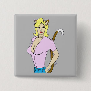 catgirl  15 cm square badge