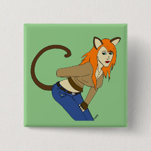 catgirl 15 cm square badge