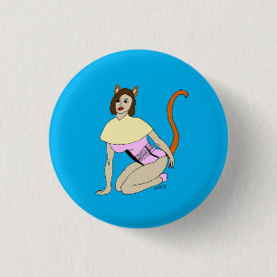 catgirl  3 cm round badge