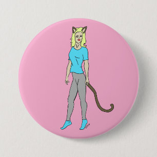 catgirl 7.5 cm round badge