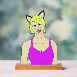 catgirl acrylic sign
