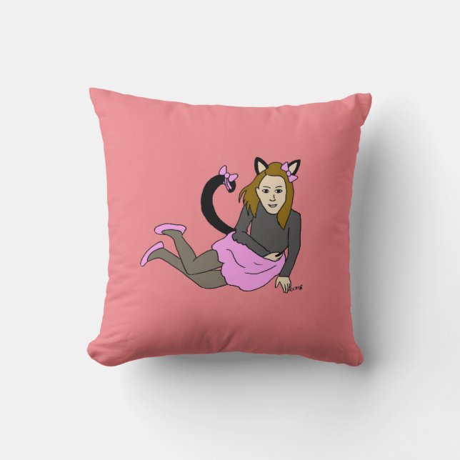 catgirl button cushion (Front)