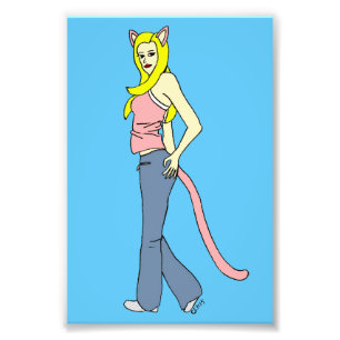 catgirl button photo print