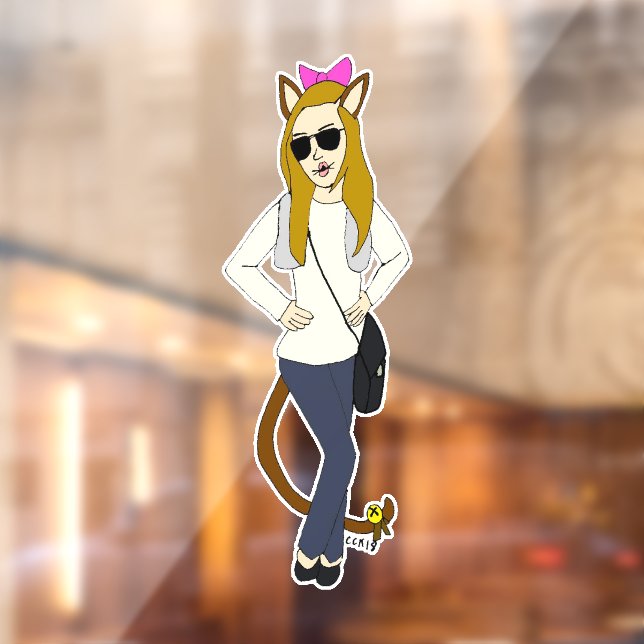 catgirl  button window cling (Sheet 2)