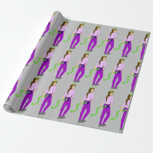 catgirl  button wrapping paper