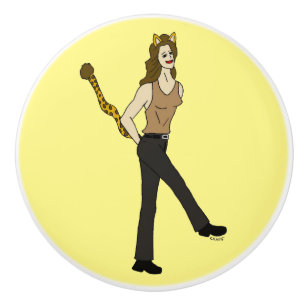 catgirl     ceramic knob