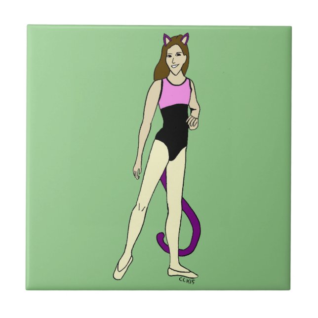 catgirl  ceramic tile (Front)