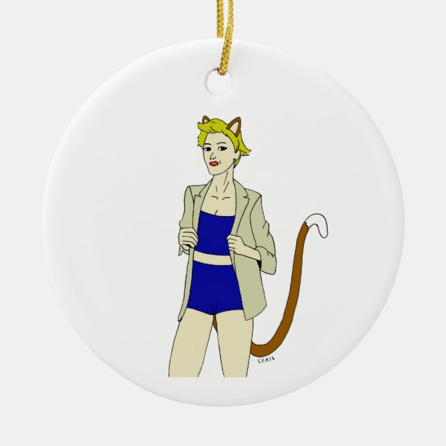 catgirl   ceramic tree decoration (Front)