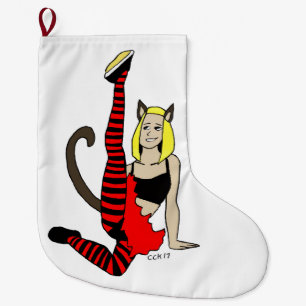 catgirl large christmas stocking