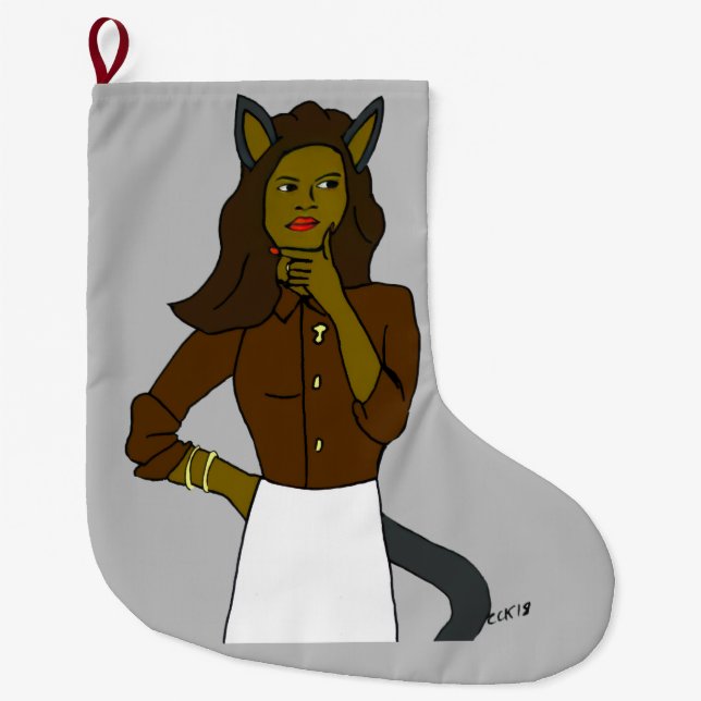 catgirl  large christmas stocking (Front)