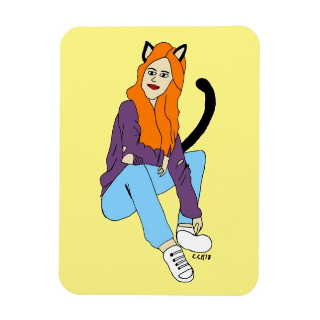 catgirl  magnet (Vertical)