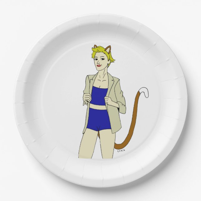 catgirl   paper plate (Front)