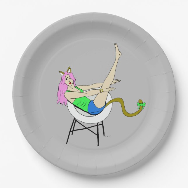 catgirl paper plate (Front)