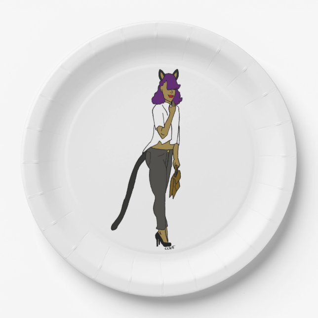 catgirl    paper plate (Front)
