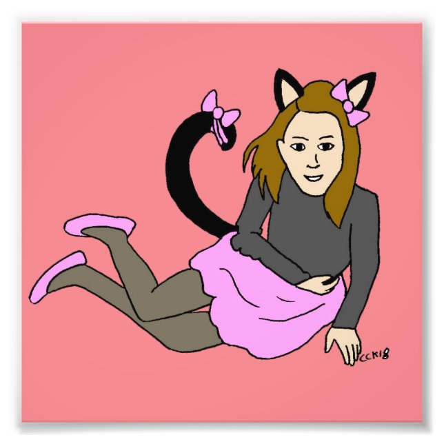catgirl  photo print (Front)