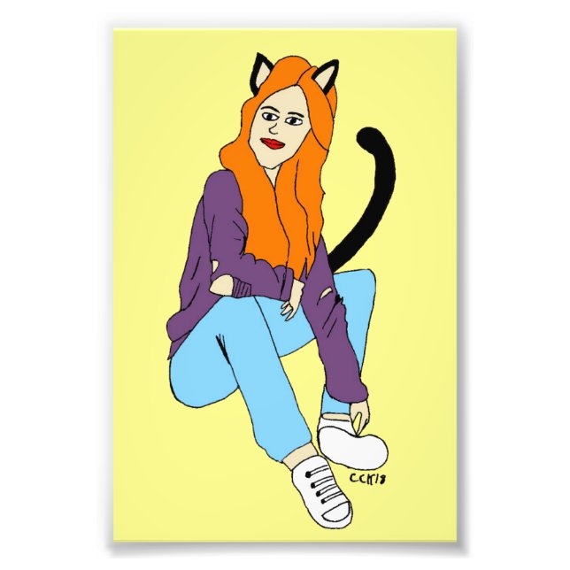 catgirl  photo print (Front)