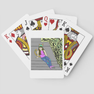 catgirl playing cards