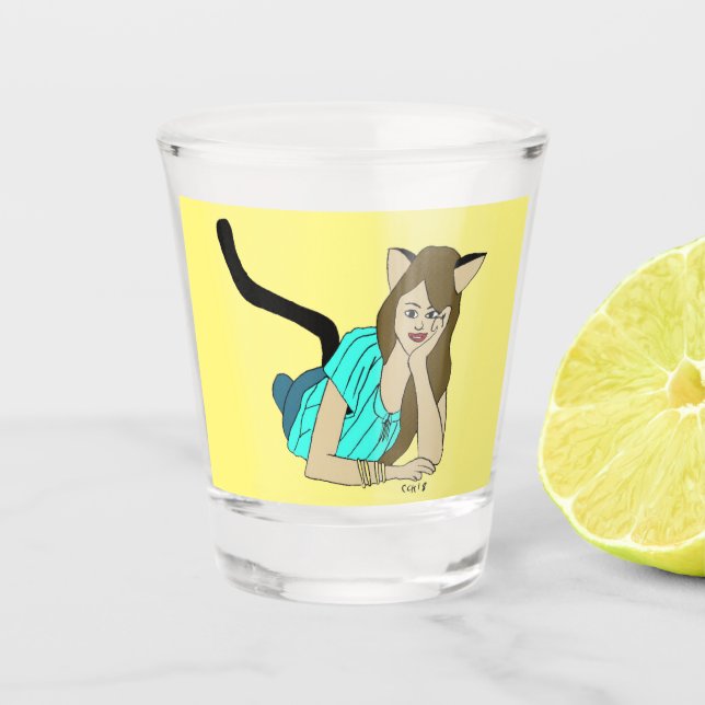 catgirl   shot glass (Front)
