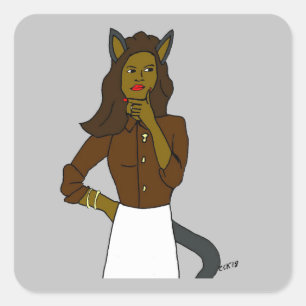 catgirl square sticker
