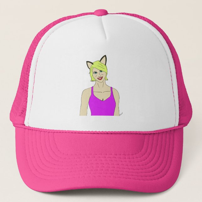 catgirl trucker hat (Front)