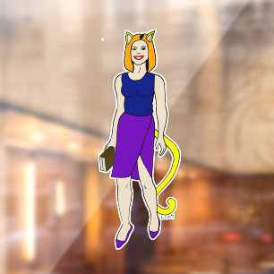 catgirl window cling