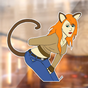 catgirl window cling
