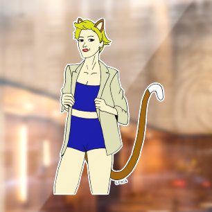 catgirl window cling