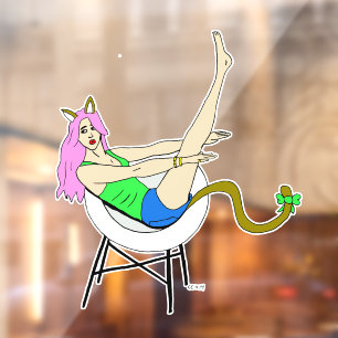 catgirl window cling