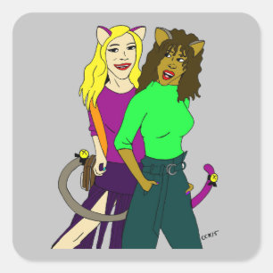 catgirls      square sticker