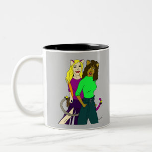 catgirls   Two-Tone coffee mug