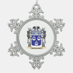 Cathcart Coat of Arms - Family Crest Snowflake Pewter Christmas Ornament