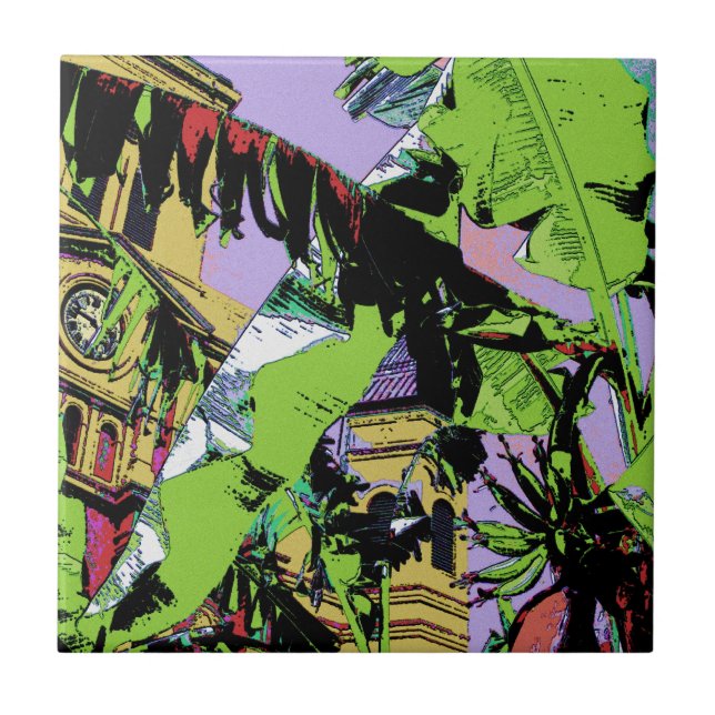 Cathedral and Banana Trees Tile (Front)