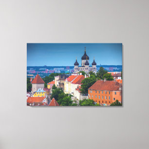 Cathedral and Cityscape Estonia Canvas Print