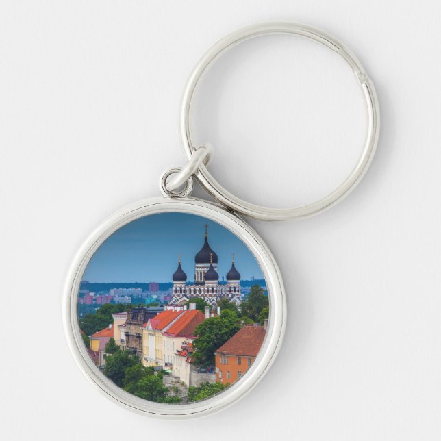 Cathedral and Cityscape | Estonia Key Ring (Front)