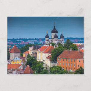 Cathedral and Cityscape   Estonia Postcard