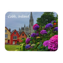 Cathedral and Flowers Cobh Ireland Magnet