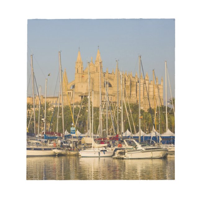 Cathedral and marina, Palma, Mallorca, Spain 2 Notepad (Front)