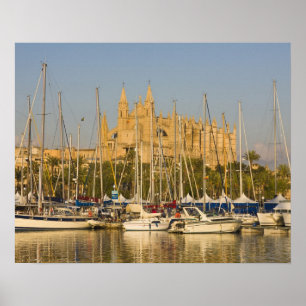 Cathedral and marina, Palma, Mallorca, Spain 2 Poster